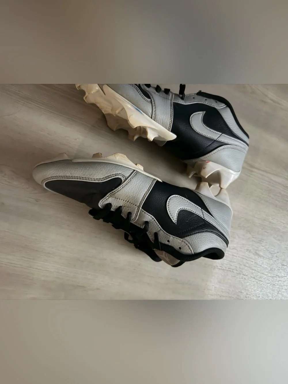 Nike Air Jordan Retro 1 Low TD Football Cleats Shadow 2.0 Gray Sz 10 *See Pics